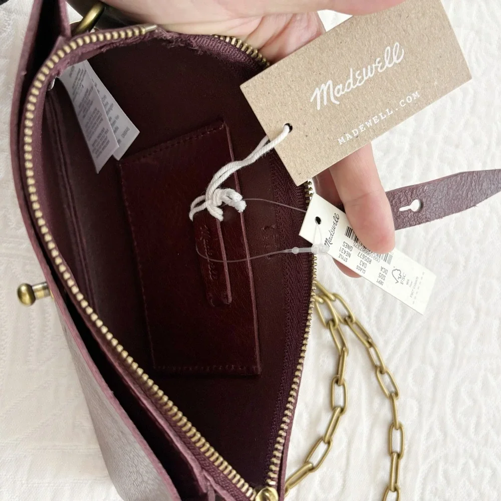 Madewell The Transport Accordion Crossbody Wallet, Dark Cabernet